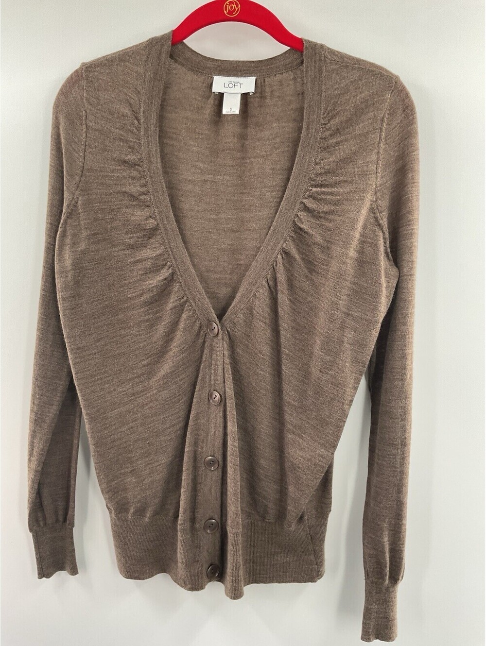 Ann Taylor loft women’s small brown cardigan button up 086